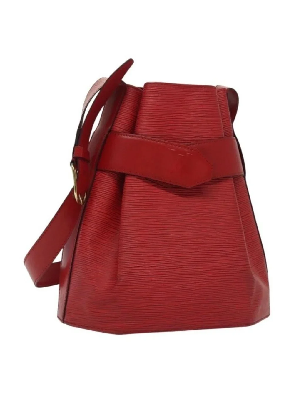 Authentic LOUIS VUITTON Epi Sac Depaule PM Shoulder Bag Red M80207 LV